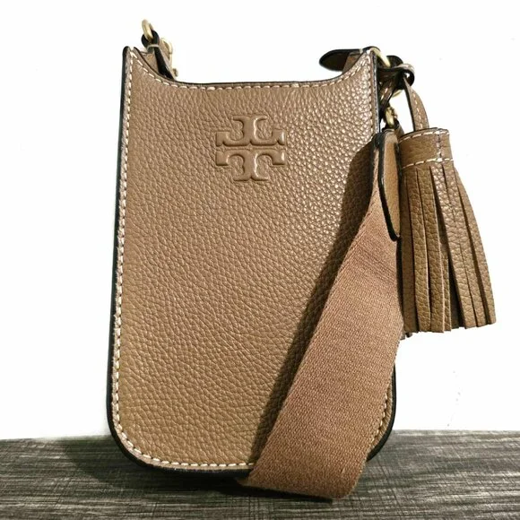 NWOT Tory Burch Beige Thea Leather Cellphone Crossbody - Picture 5 of 9